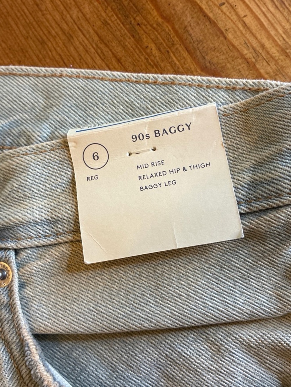 NWT Universal Thread 90s Baggy Jeans Tinted Vintage Wash Button Fly Size 6 - Picture 6 of 9